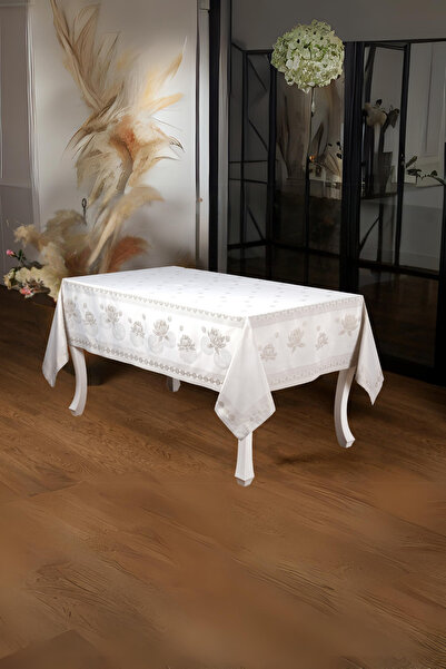 Finezza Nilüfer luksuzna žakard tkanina kamen Stolnjak pravougaonik 160x220 c...