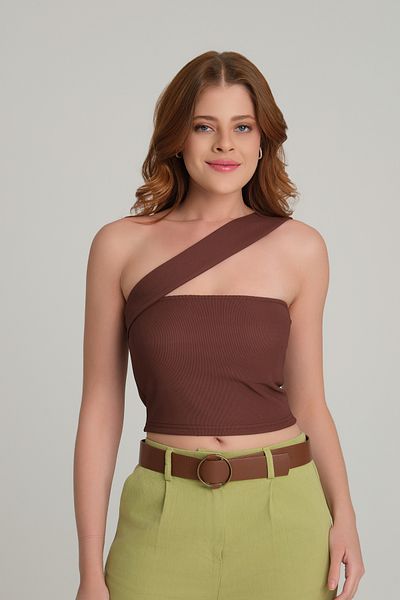 Quzu One Shoulder Banded Blouse