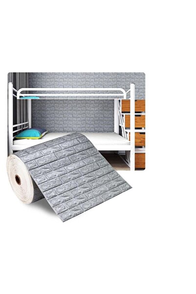 Renkli Duvarlar 70x500cm (3,5 m2) Gri Kendinden Yapışkanlı Duvar Kağıdı Esnek...