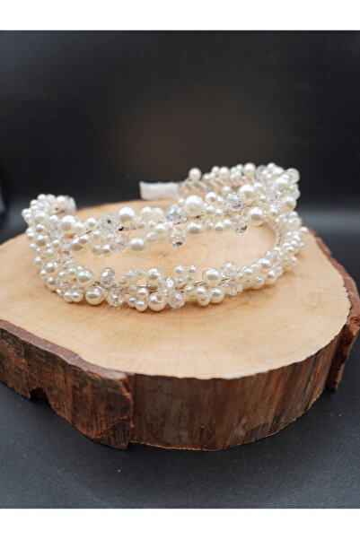 gelinmz Coroană și accesoriu de păr elegant pentru mireasă cu piatră de crist...