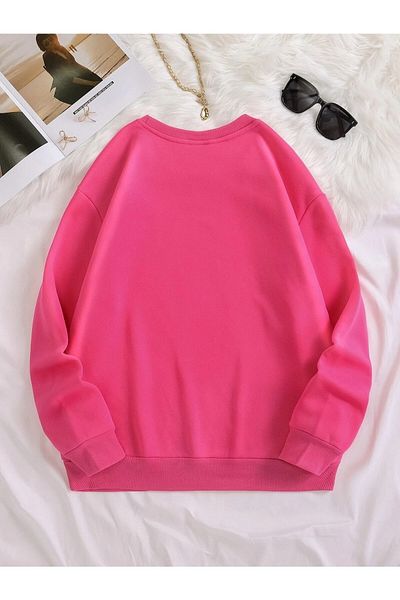 Mad&Calf Hanorac de damă, de bază, 0, cu gât turnu, neimprimat, uni, supradimensionat, cu o formă largi, fleece