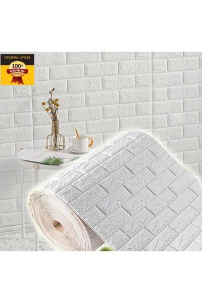 Renkli Duvarlar 70x500cm (3,5 m2) Beyaz Kendinden Yapışkanlı Duvar Kağıdı Esn...