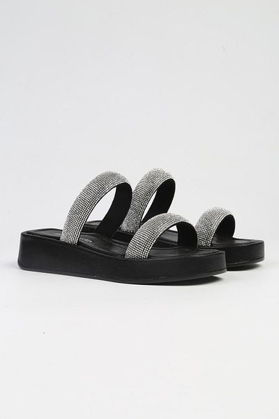 Pierre Cardin ® |   PC-53089- 3950 Μαύρες-Γυναικείες Πέτρινες Παντόφλες