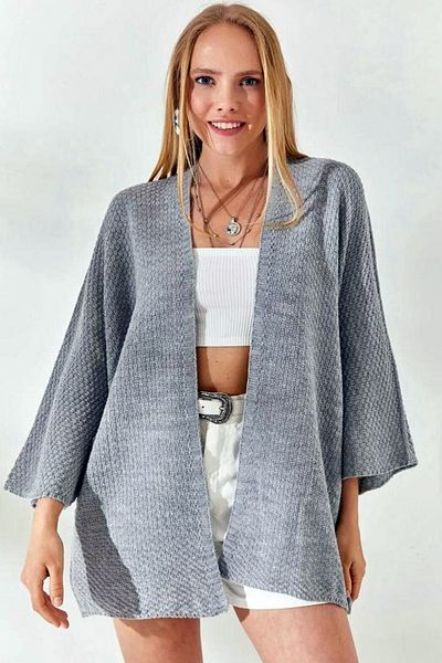 ALCHON V-Neck Short Quarter Bat Wide Sleeve Comfortable Fit Seasonal Knitwear Cardigan