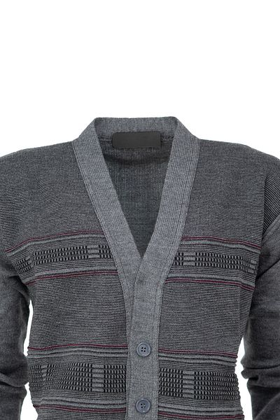 Oppland Men's Winter Thick Cotton Knitted Knitwear Cardigan Classic Patterned Buttoned Pocket Comfortable Full Fit