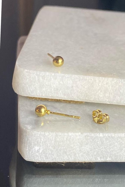 Jaida Moda Women's Gold Top Model Steel Stud Earrings