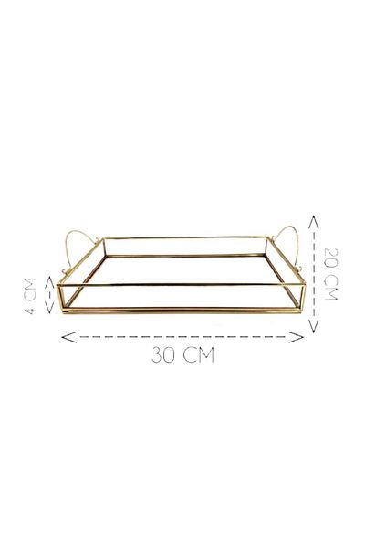 HELVACIOĞLU AKSESUAR Glass Tray with Handle 20*30 cm