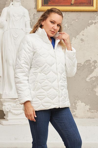 RMG Quilted Plus Size White Coat