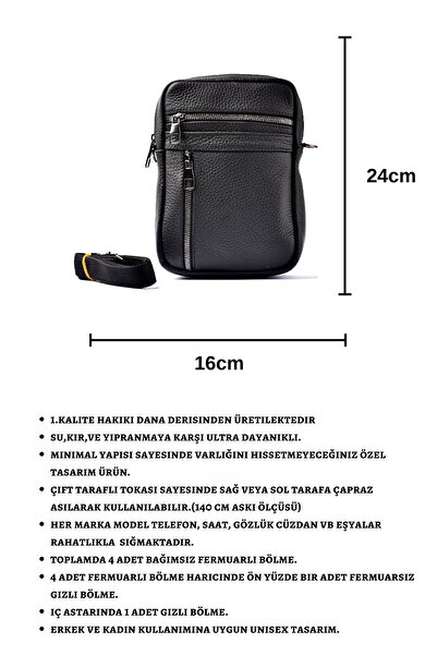 CüzCan Сумка з натуральної шкіри для чоловіків з багатомісним відділенням