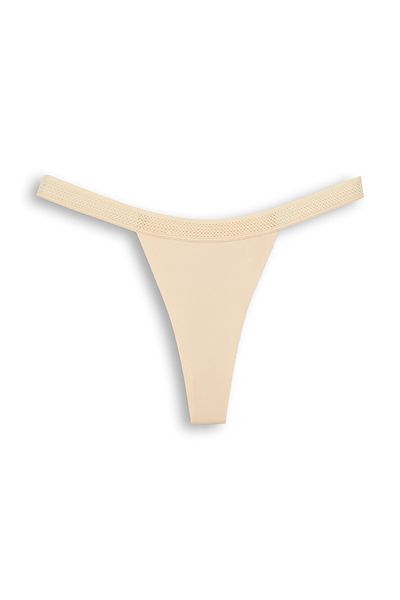 HNX Laser Cut 2-Piece Women's Thong Panties - Honeycomb Rubber Ghost