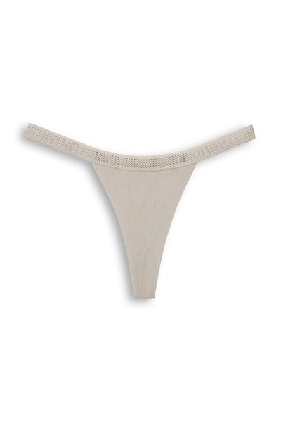 HNX Laser Cut 2-Piece Women's Thong Panties - Honeycomb Rubber Ghost