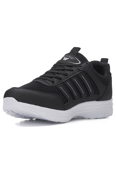 Nstil Men's Plus Size Black and White Sneakers - Lace-Up and Comfortable Breathable 2080