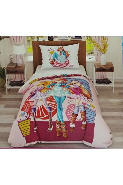 Taç LİSANSLI TEK KİŞİLİK NEVRESİM TAKIMI WİNX FLOWERS