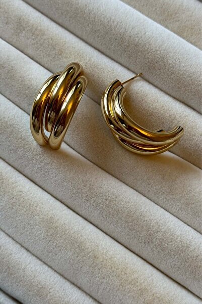 AMORE.İST STORE Çarpışık 3 Kollu Küpe