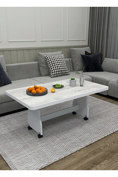 İnci TEKERLEKLİ ORTA SEHPA-TEKERLEKLİ MASA-MDF