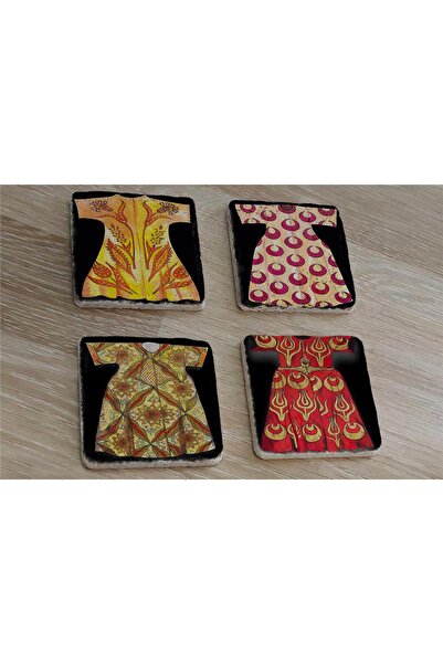 Tablosan Sultan Kaftans Natural Stone Coasters Set of 4 - Natural Stone Coasters