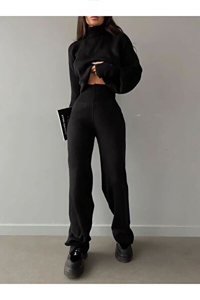 De Pose Magas derekú ujjbetétes Crop kötöttáru szett