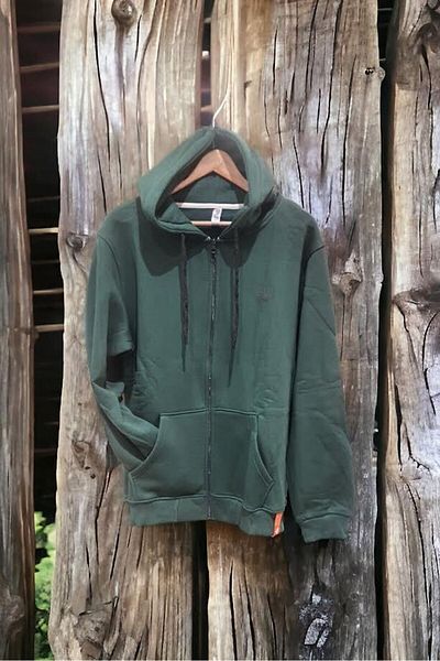 Duss Unisex Hooded Zippered Sweatshirt 3 Thread Raised Cotton 1202