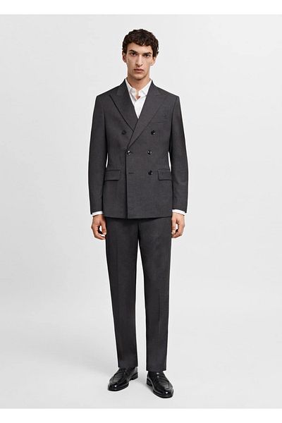 MANGO Man Slim-fitting double-breasted blazer jacket