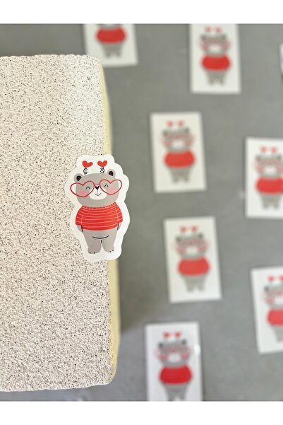 mey OFFICIAL ملصقات لاصقة على شكل قلب تيدي بير 30 قطعة