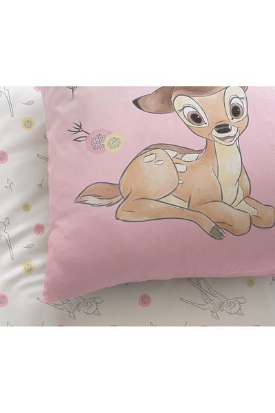 Taç Față de pernă decorativă Disney Bambi 100% bumbac imprimată dublu față 1 bucată
