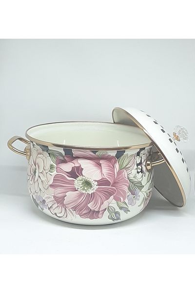Avşar Enamel House 22 cm 3.5 Liter Prom Model Vintage Enamel Cooker