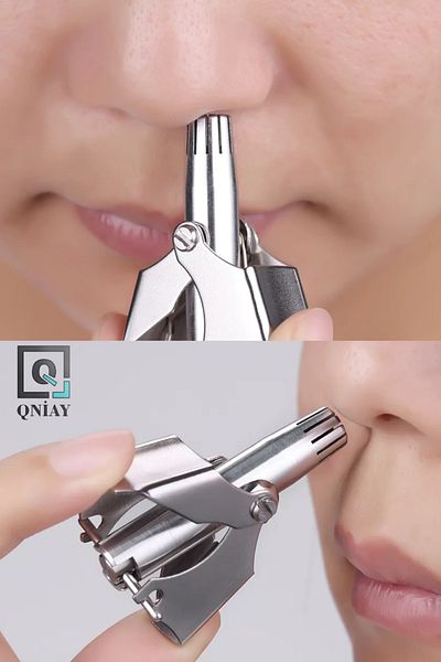 QNİAY Manual Nose Ear Hair Removal Apparatus Trimmer Stainless Steel Washable Unisex Hair Removal Scissors
