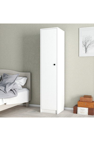 FUERMO NİCE BEYAZ TEK KAPILI GARDIROP ÇOCUK ODASI DOLABI KİLER ÇOK AMAÇLI DOL...