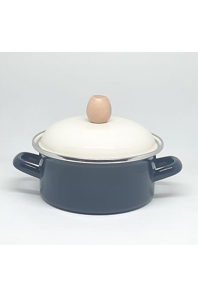 Avşar ENAMEL HOUSE 18 CM 1.5 LITER ENAMEL Cookware with Wooden Top