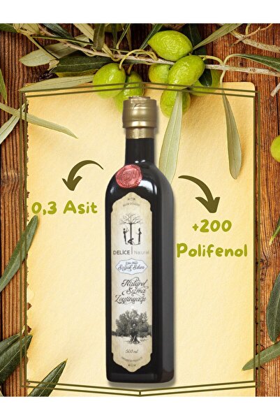 Delice Natural 2024-2025 Yeni Sezon Erken Hasat Natürel Sızma Soğuk Sıkım Zeytinyağı Cam 500 ml