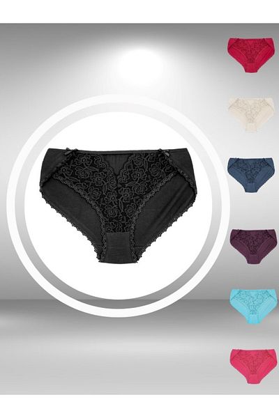 ŞahTan Lace Front High Waist Large Size Women's Panties