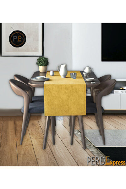 Perdexpress Soft Concept Velvet Texture Golden Yellow Runner