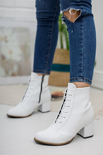 Saltopik Білі круглі черевики з білими шнурками