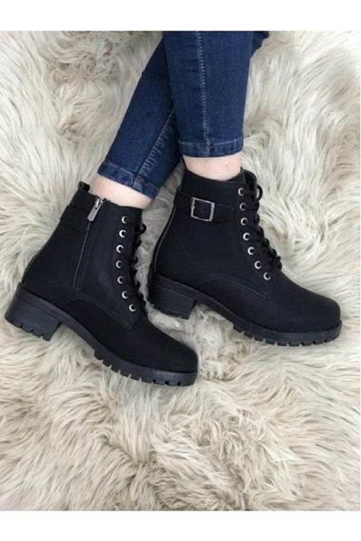 HKM shoes Μπότες με κορδόνια με αντιολισθητική σόλα με φερμουάρ Trend Fashion Κομψές γυναικείες αγκράφες Λεπτομερείς σουέτ καθημερινές χειμερινές μπότες