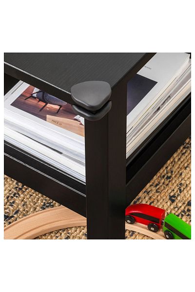 IKEA Σετ 16 γωνιακών προστατευτικών τραπεζιών Ikea 16 τεμαχίων Συσκευή προστασίας άκρων τραπεζιού Πλαστικό σκούρο καφέ-λευκό
