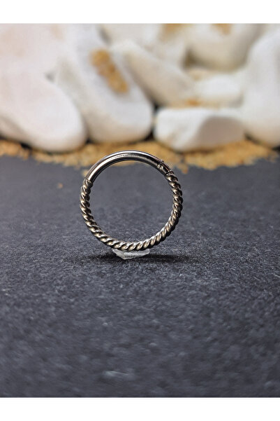 Lumnos Takı Cerrahi Çelik Piercing Burma Klipsli Kıkırdak Septum Tragus Conch Helix Gümüş Renk