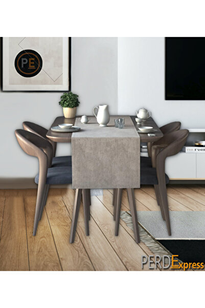 Perdexpress Soft Concept Velvet Textured Stone Color Runner