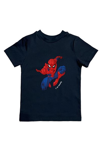 SPIDERMAN лятна детска тениска от памучен пениран плат с щампа на човек паяк