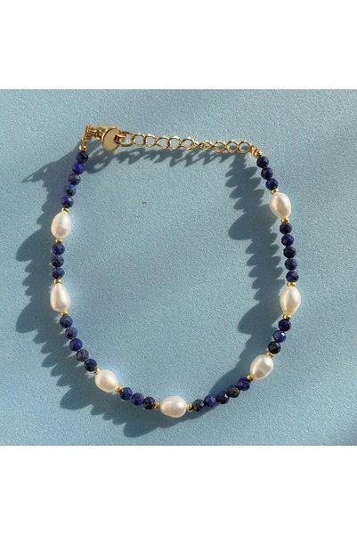 Hazeran accessories Lapis Lazuli Doğal Taşlı İnci Bileklik