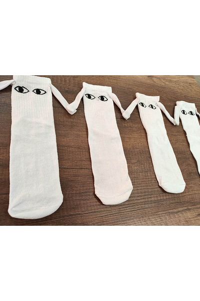 Leement socks 2 Pairs White Magnetic Holding Hands Socks Magnetic Socks Friendship Sports Socks Lovers Socks