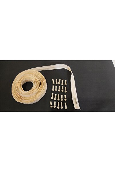 Umut 10 Metre Kalın Diş, KREM Renk Fermuar, Tip5 Fermuar, 20 adet Nikel Özel ...