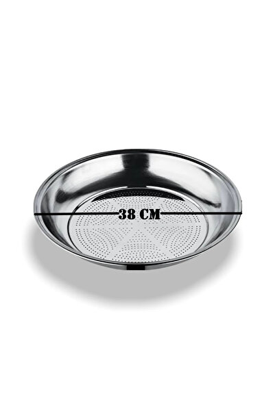 Yıldız çelik paslanmaz krom süzek, kevgir, süzgeç 38 cm