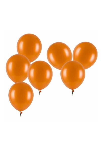 Parti dolabı Orange Color Metallic Balloon 5 Pieces (Pack of 5)
