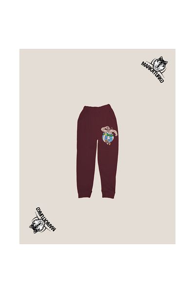 MarkaTurko Obelix Printed Unisex Special Design Βαμβακερή Claret Red Παιδική φόρμα 2605-b100