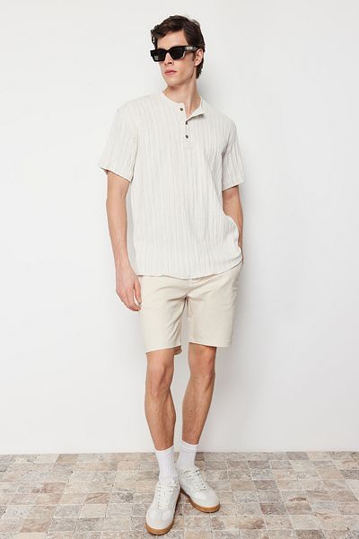 Trendyol Collection Leinen-Übergröße-Hemd in Ecru - TMNSS23GO00139