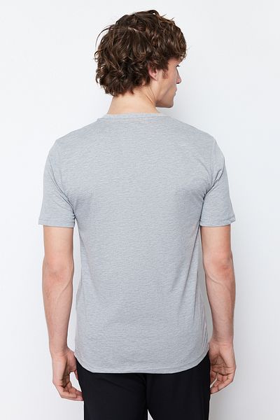 Trendyol Collection Šedé tričko Crew Neck Slim Fit - TMNSS19BO0001