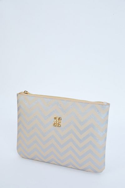 Pierre Cardin Μπεζ Ασημί Γυναικείο Portfolio &amp; Clutch Bag 05PO24Y1968