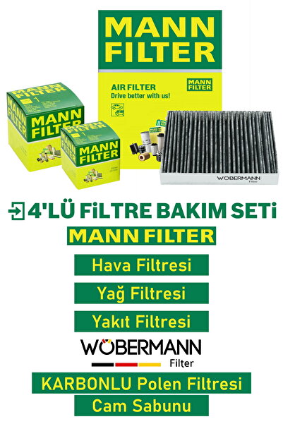 Wöbermann Mann Seat Toledo 1.6 16v Filtre Bakım Seti 2000-2007 4k