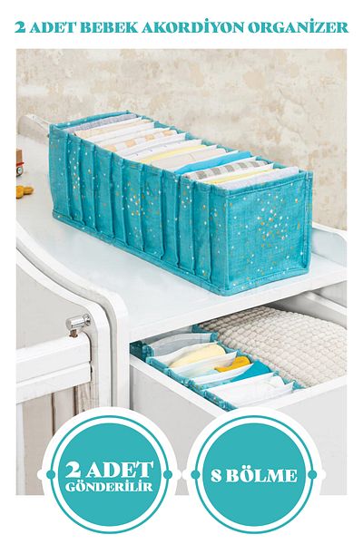 Manken İstanbul Merva 2 Piese Organizator Acordeon pentru Bebelusi Organizator Sertar Organizator Camera Bebelusului
