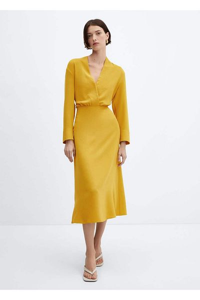 MANGO Woman Midi zavinovací šaty